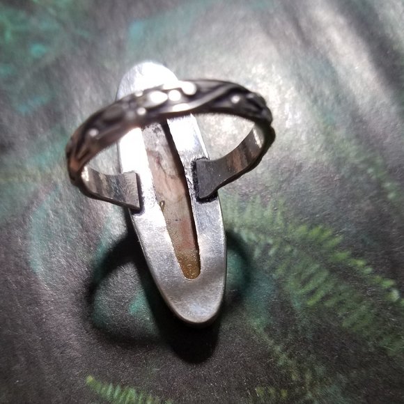 March BirthStone NATURAL MOLTED Jasper  Handmade Ring Marked SIZE 9 IMPRESSIVE - Picture 8 of 13